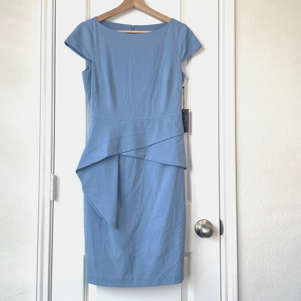 Vince Camuto Womens 4P Scuba Crepe Sheath Dress Cap Sleeve Career Party New